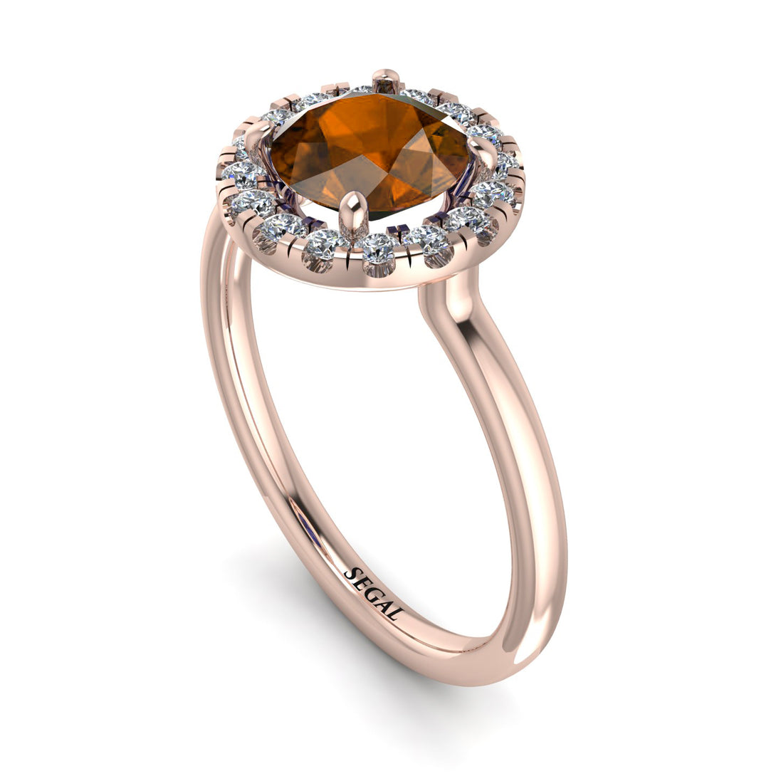 1ct Round Brown Diamond Engagement Ring - Natalia No. 1102