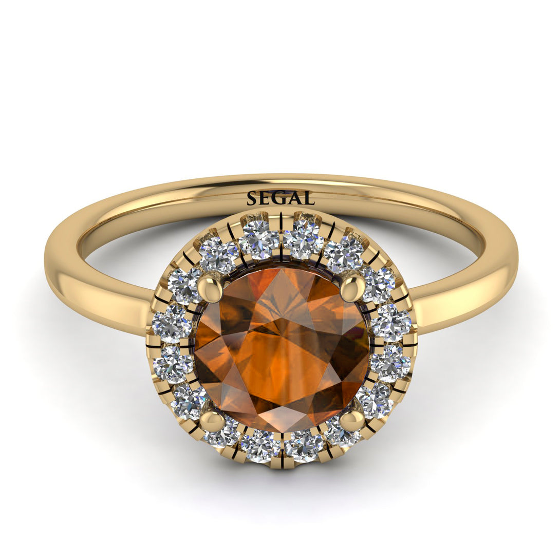 1ct Round Brown Diamond Engagement Ring - Natalia No. 1101