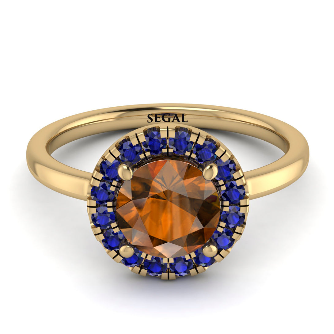 1ct Round Brown Diamond Engagement Ring - Natalia No. 1113