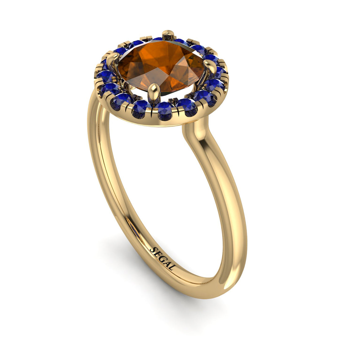 1ct Round Brown Diamond Engagement Ring - Natalia No. 1113
