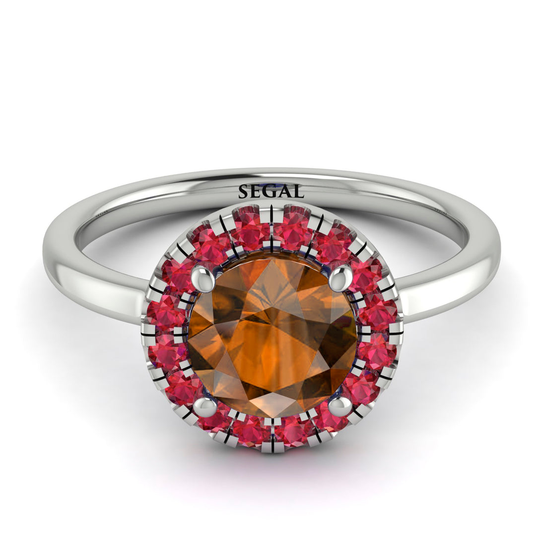 1ct Round Brown Diamond Engagement Ring - Natalia No. 1112