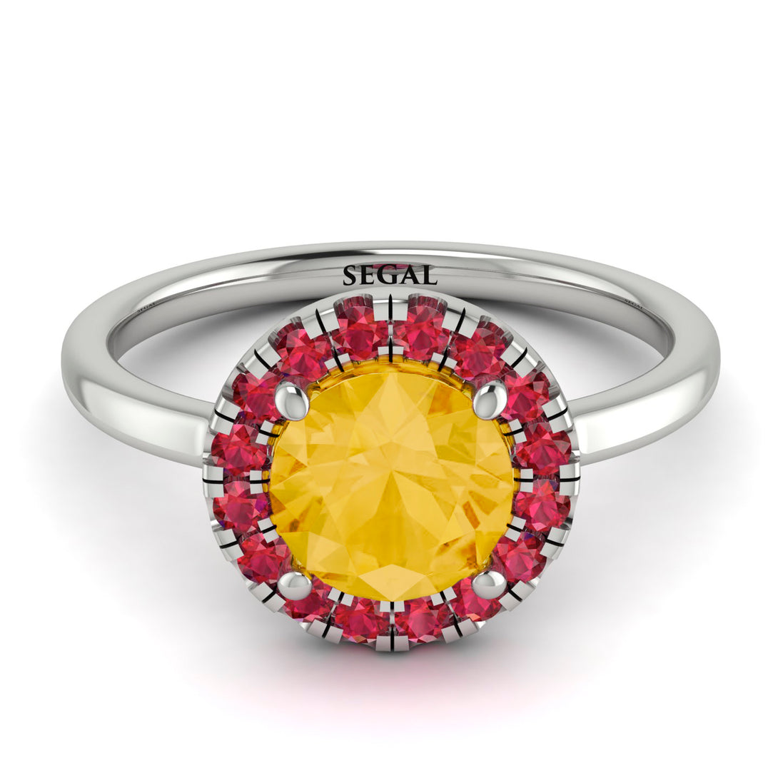 1ct Round Citrine Engagement Ring - Natalia No. 612