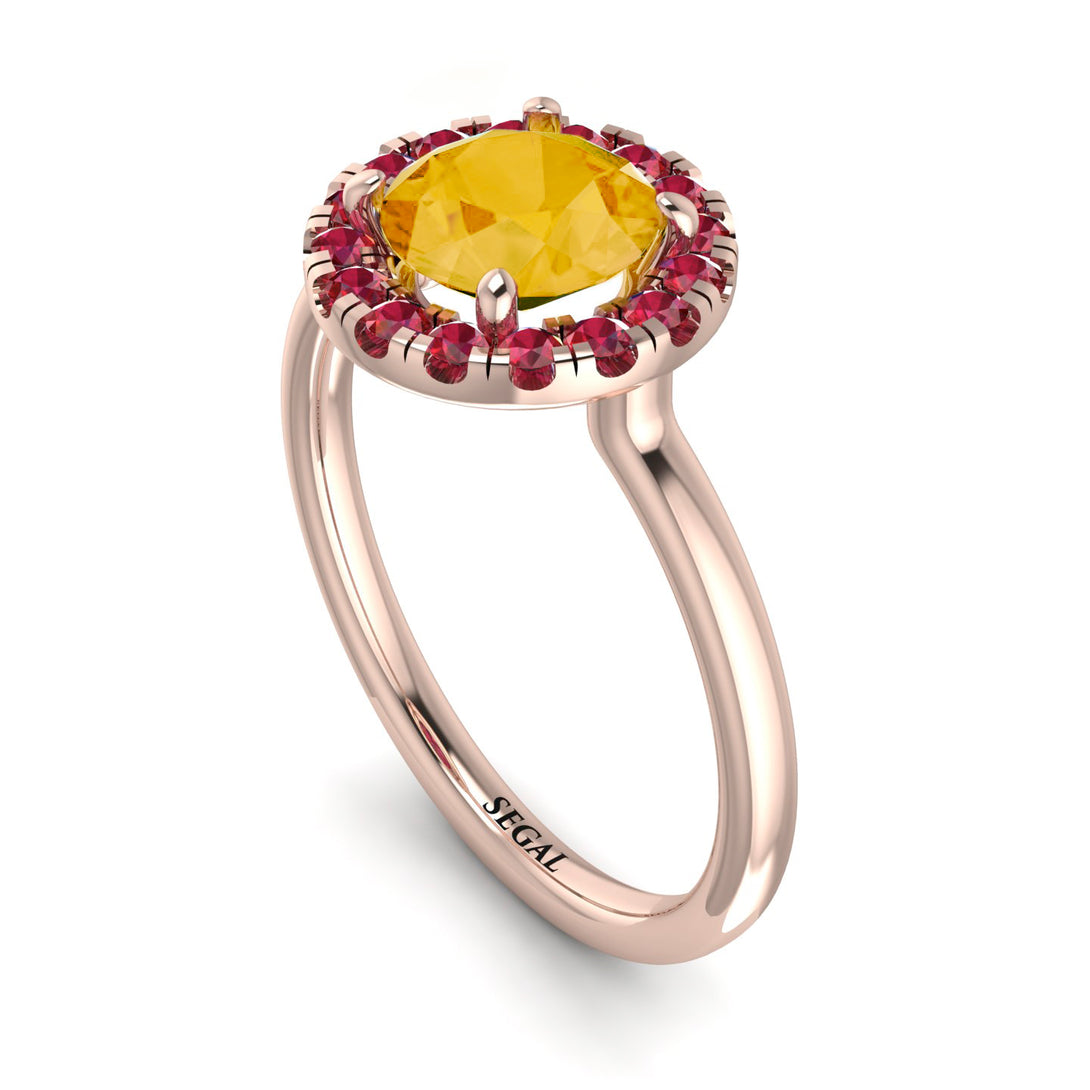 1ct Round Citrine Engagement Ring - Natalia No. 611