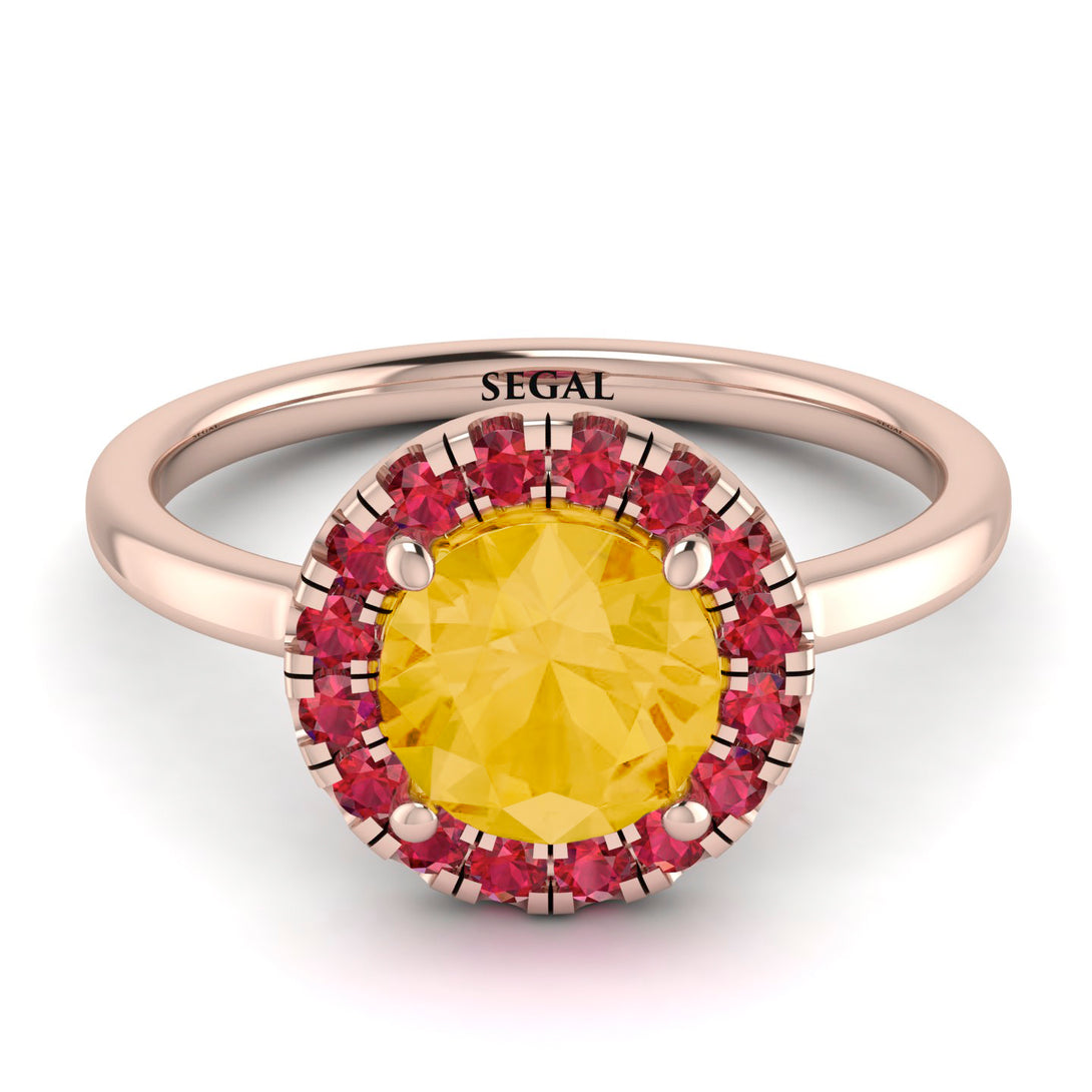 1ct Round Citrine Engagement Ring - Natalia No. 611