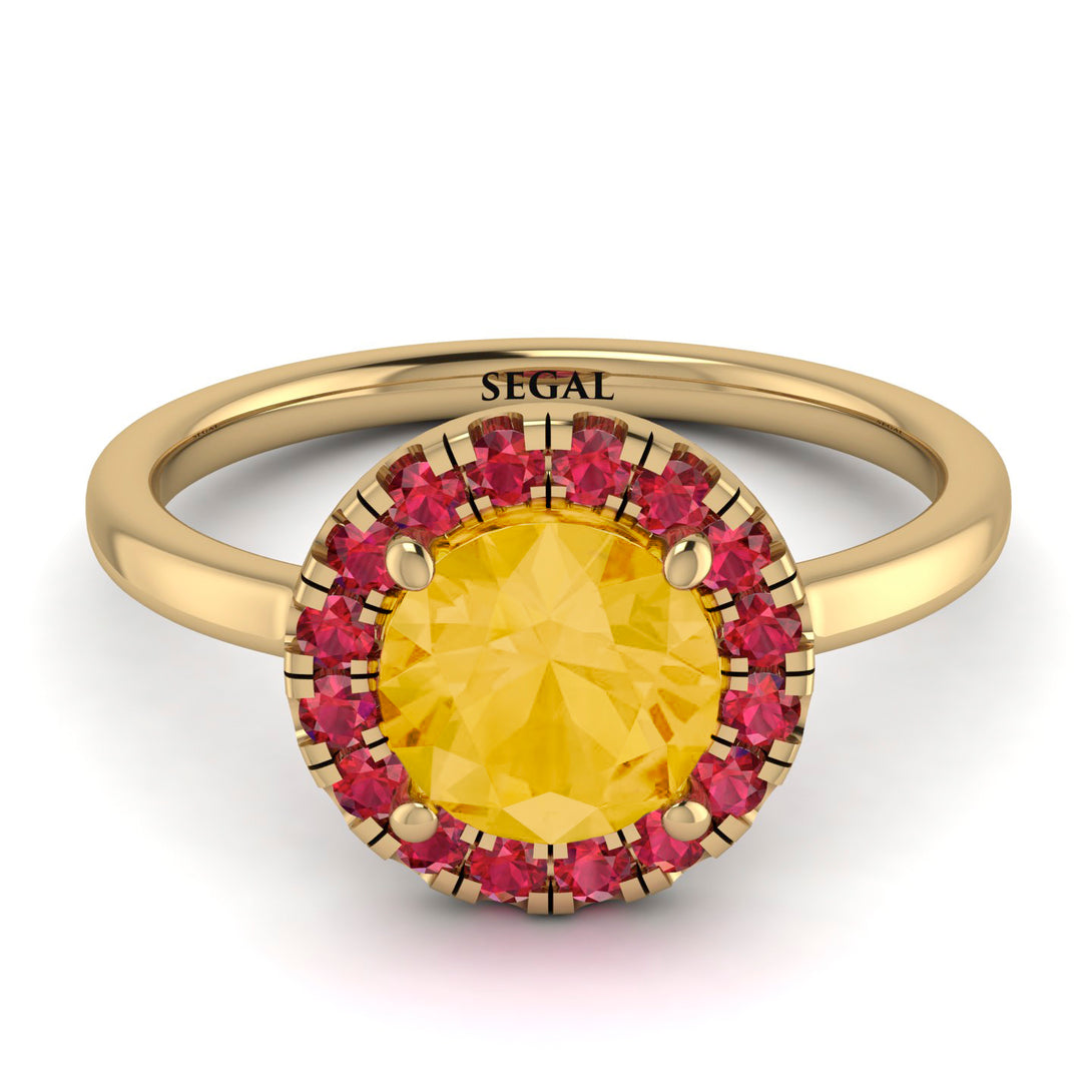 1ct Round Citrine Engagement Ring - Natalia No. 610