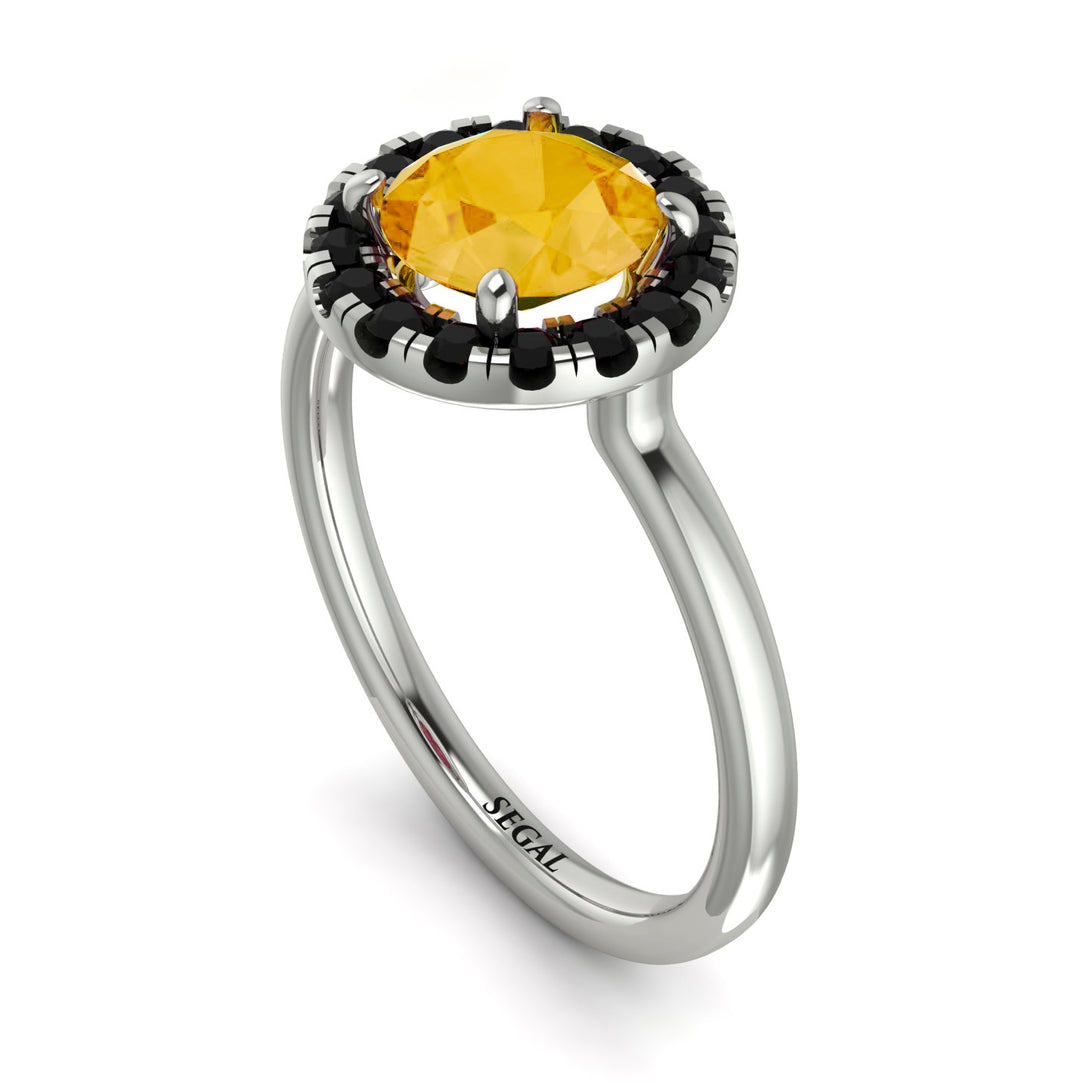 1ct Round Citrine Engagement Ring - Natalia No. 609