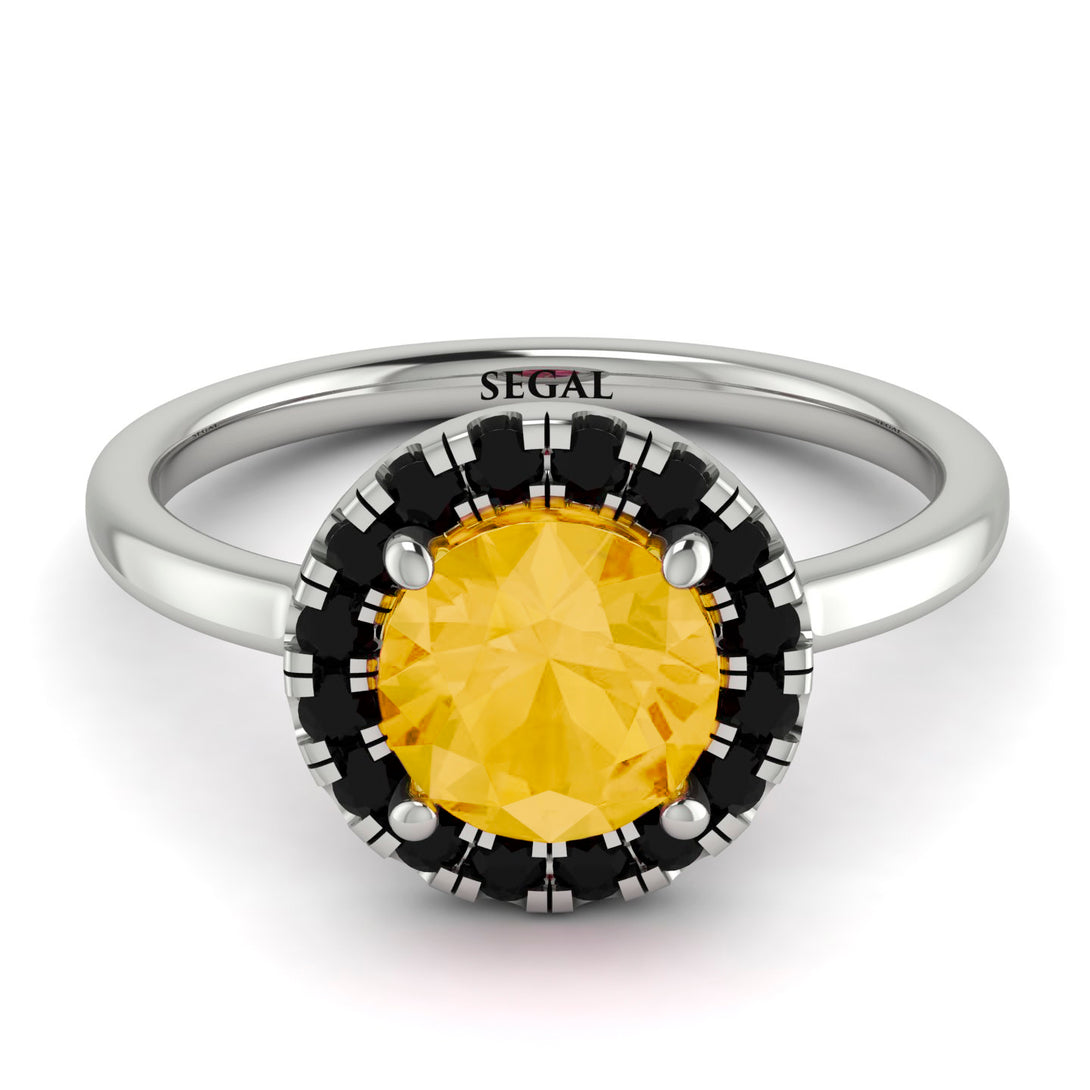1ct Round Citrine Engagement Ring - Natalia No. 609