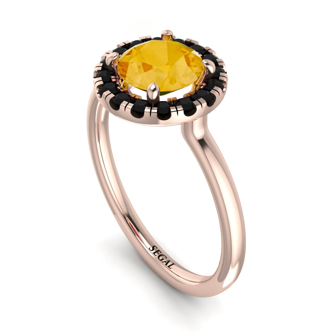 1ct Round Citrine Engagement Ring - Natalia No. 608