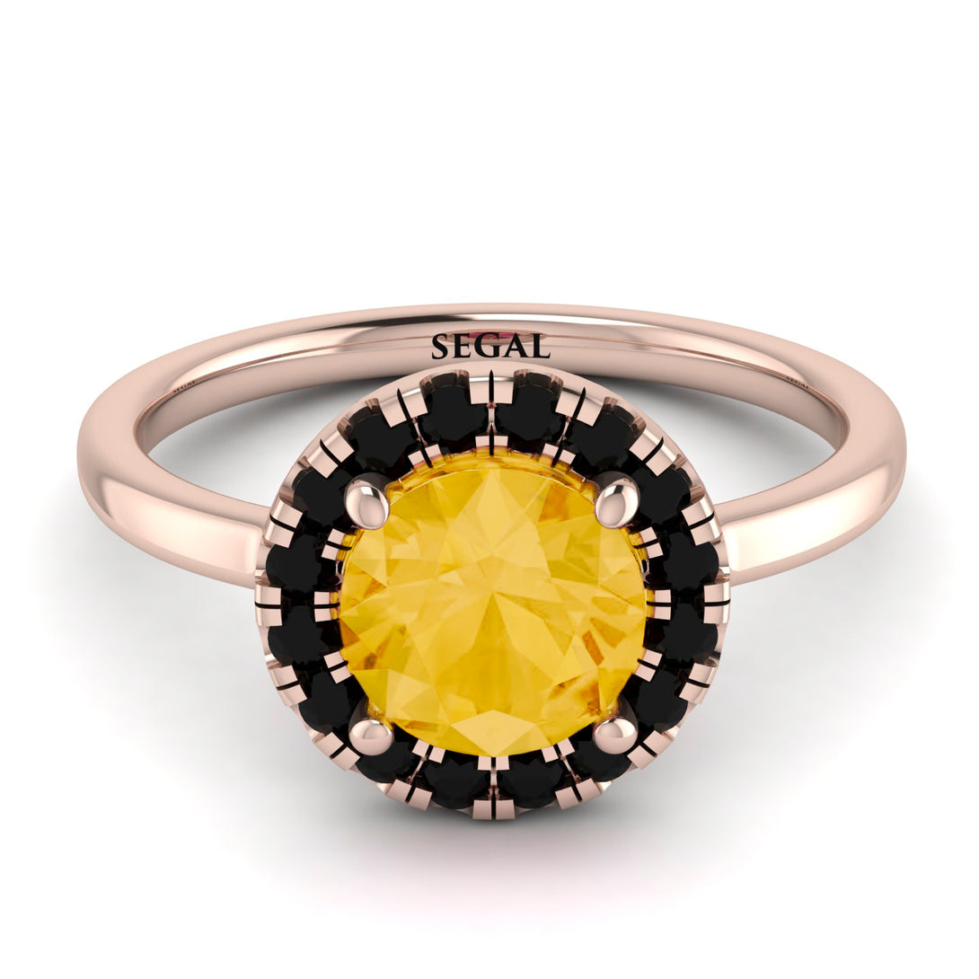 1ct Round Citrine Engagement Ring - Natalia No. 608