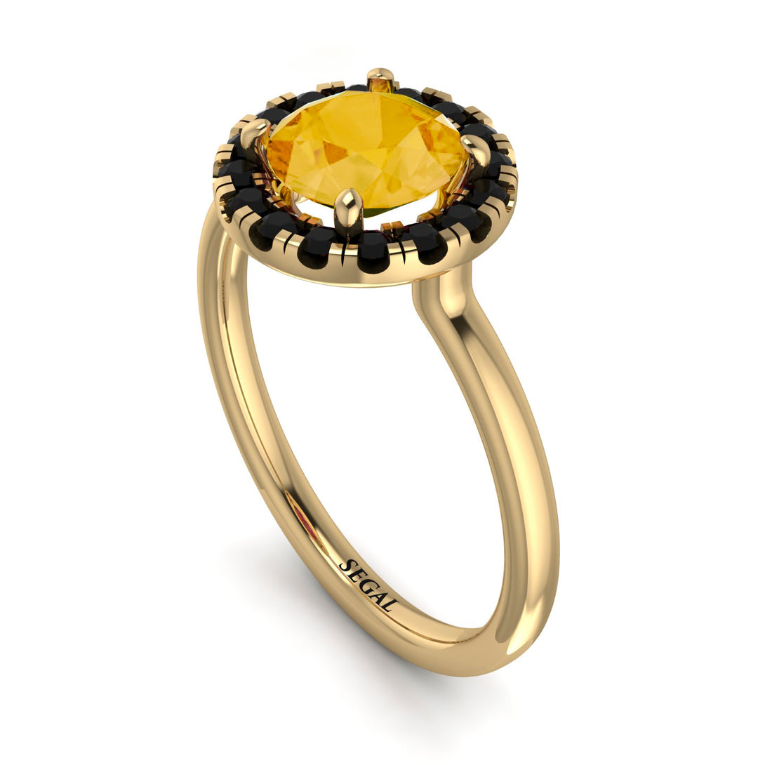 1ct Round Citrine Engagement Ring - Natalia No. 607