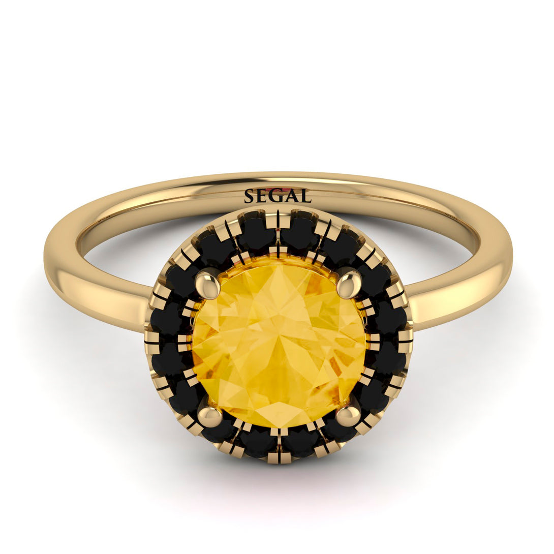 1ct Round Citrine Engagement Ring - Natalia No. 607