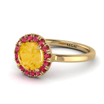 1ct Round Citrine Engagement Ring - Natalia No. 610 image 1