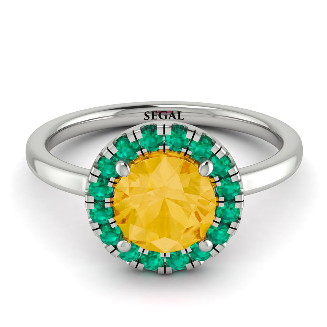 1ct Round Citrine Engagement Ring - Natalia No. 606