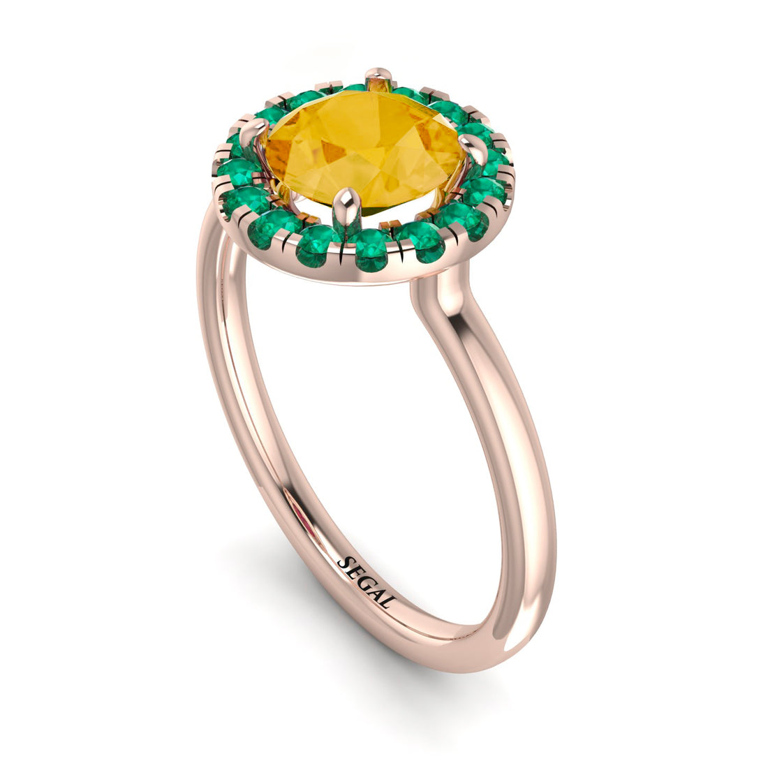 1ct Round Citrine Engagement Ring - Natalia No. 605