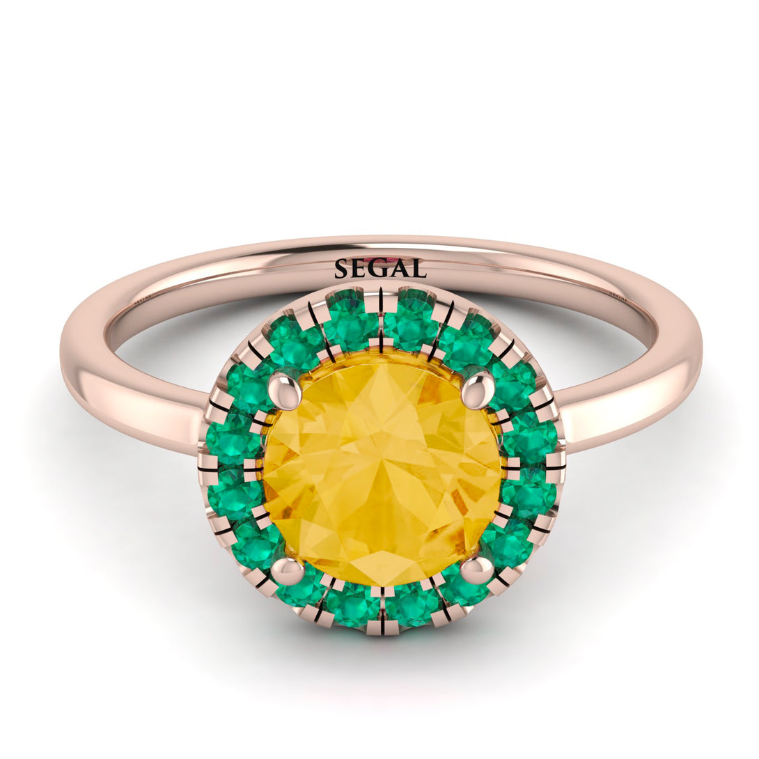 1ct Round Citrine Engagement Ring - Natalia No. 605