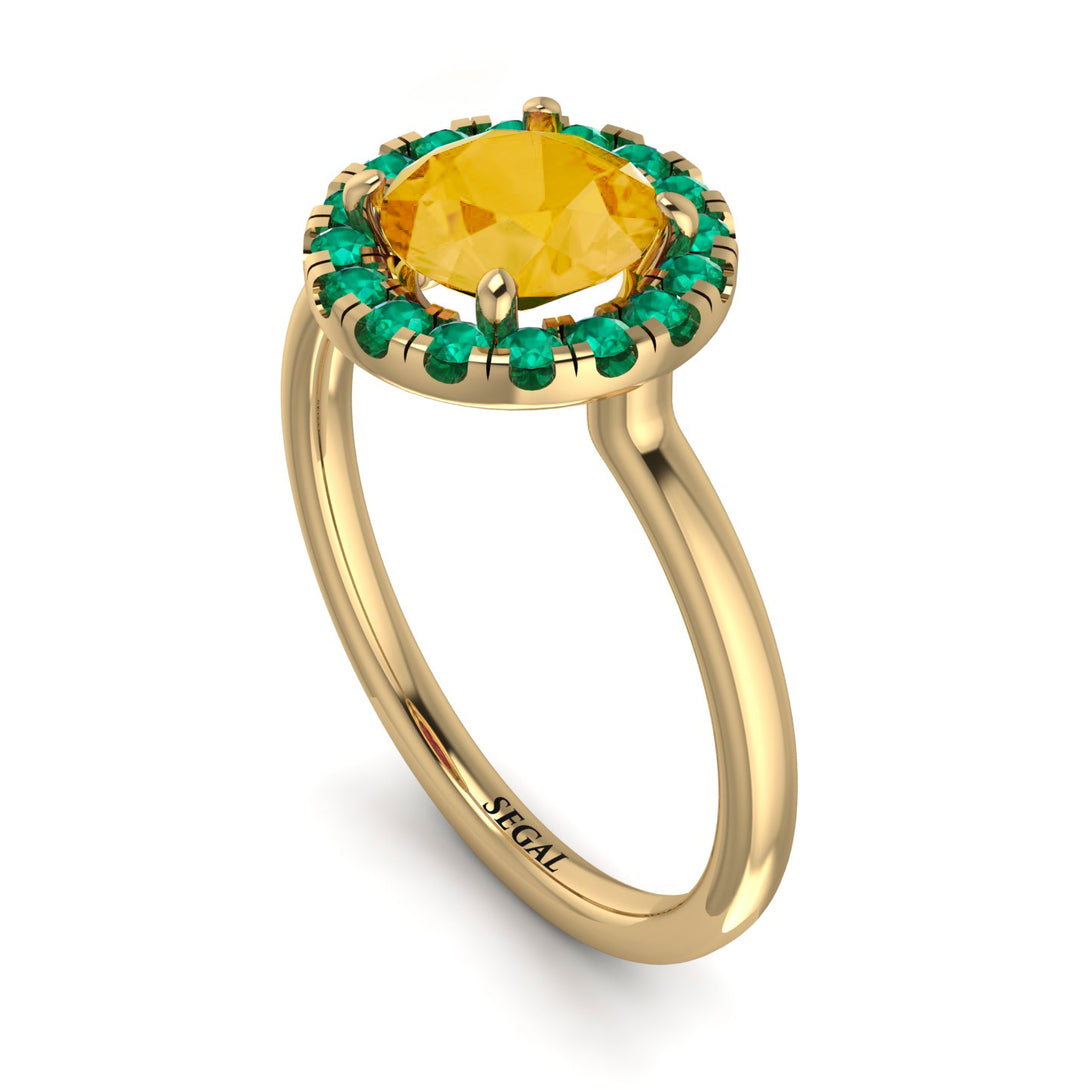 1ct Round Citrine Engagement Ring - Natalia No. 604