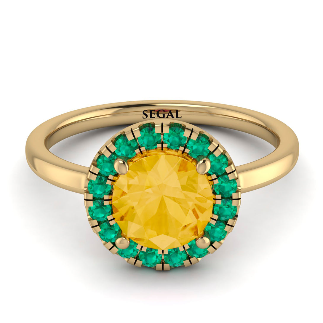 1ct Round Citrine Engagement Ring - Natalia No. 604