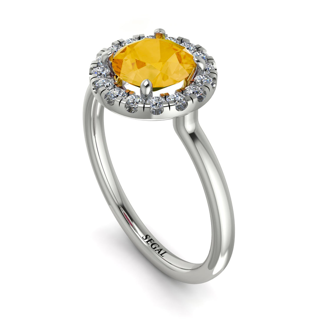 1ct Round Citrine Engagement Ring - Natalia No. 603
