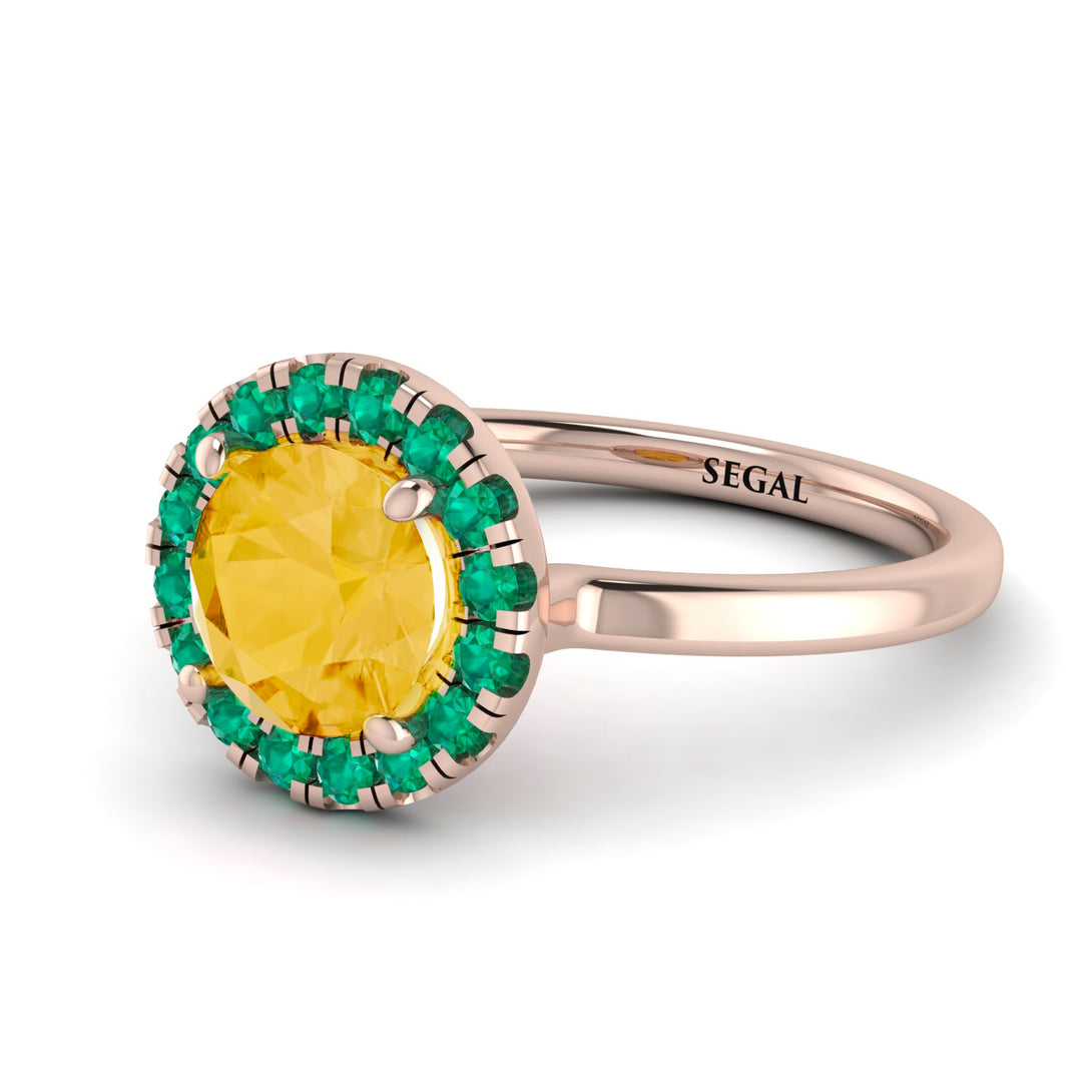 1ct Round Citrine Engagement Ring - Natalia No. 605
