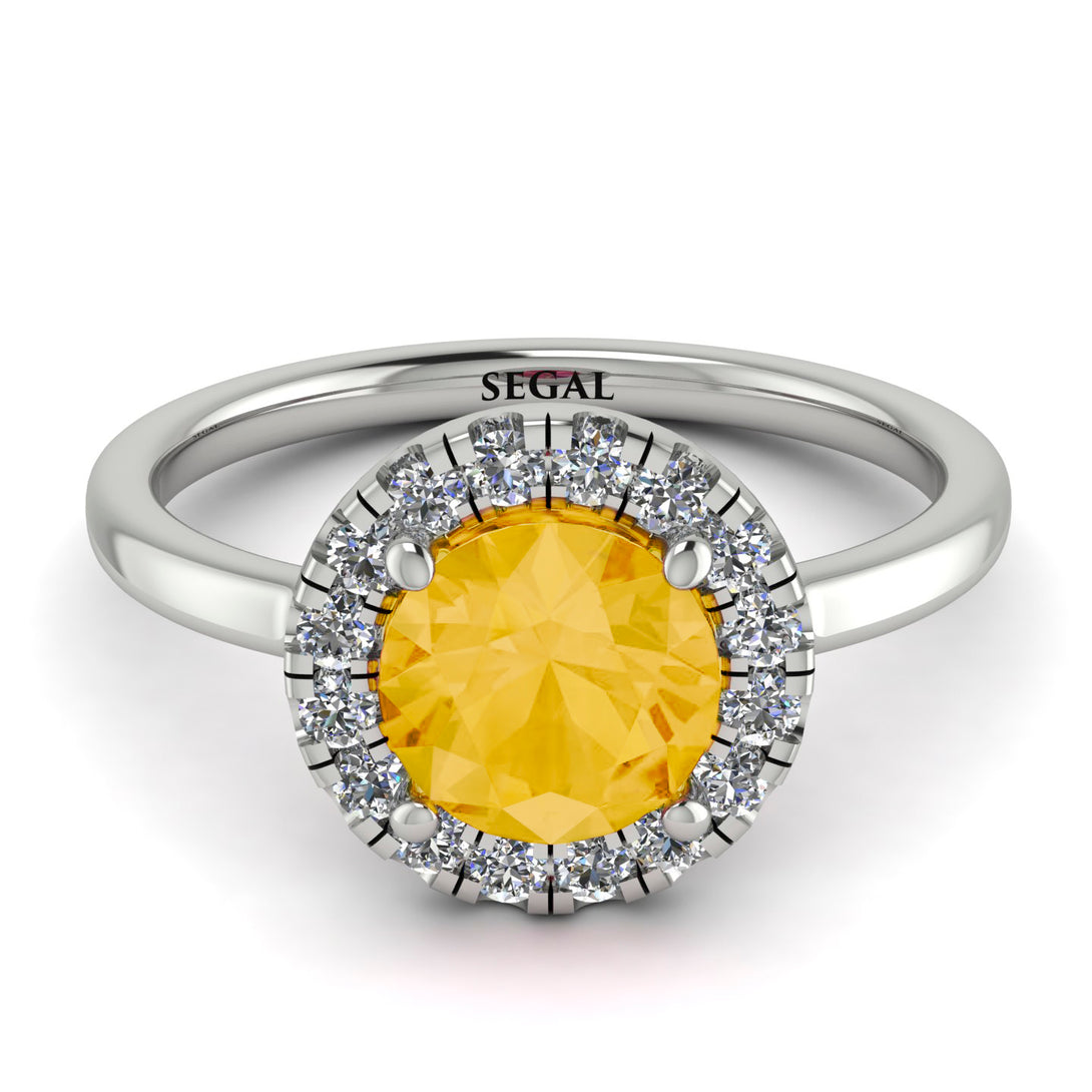 1ct Round Citrine Engagement Ring - Natalia No. 603