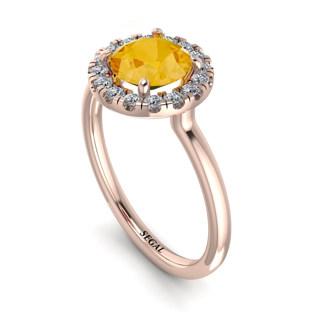 1ct Round Citrine Engagement Ring - Natalia No. 602
