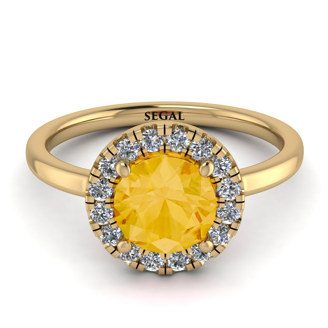 1ct Round Citrine Engagement Ring - Natalia No. 601