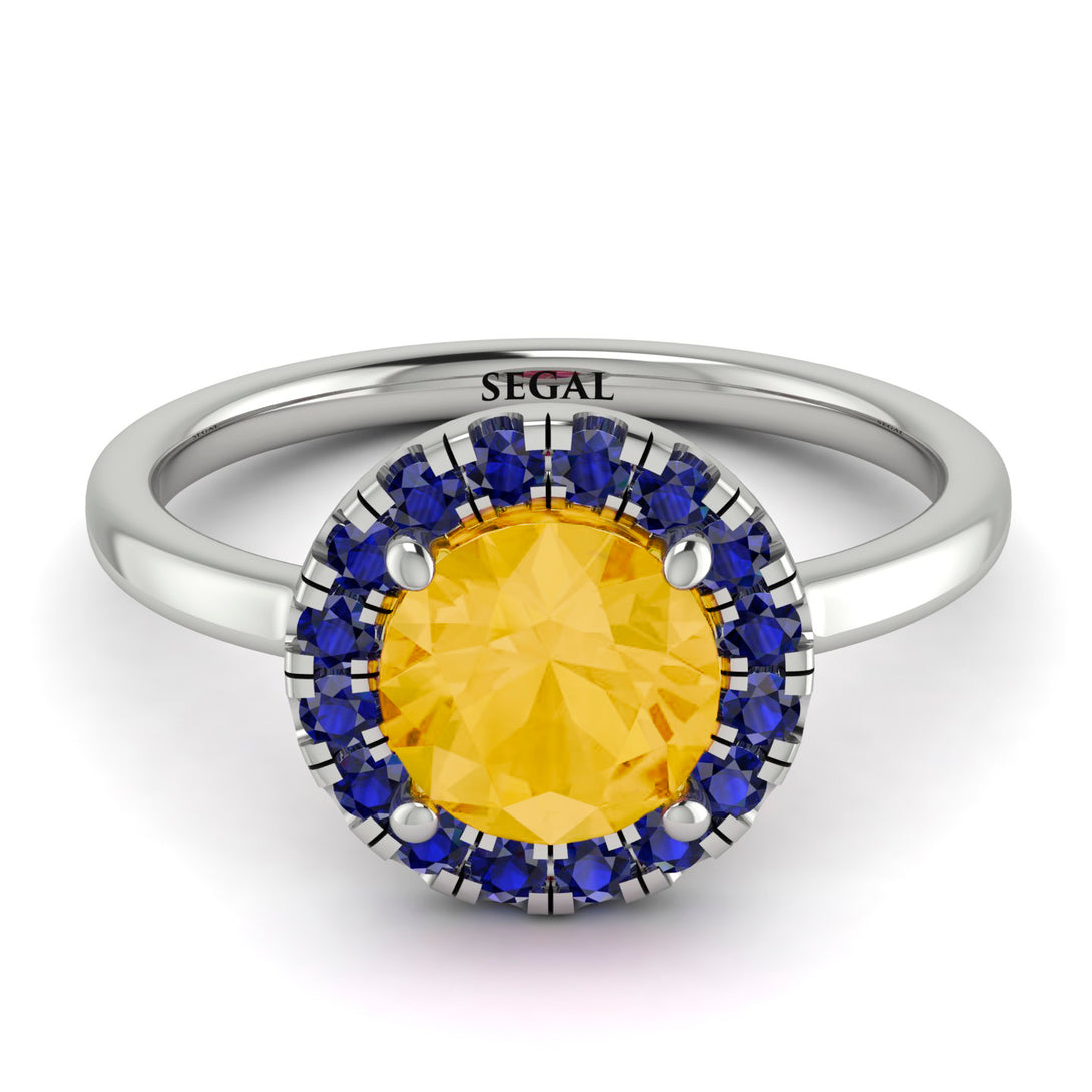 1ct Round Citrine Engagement Ring - Natalia No. 615