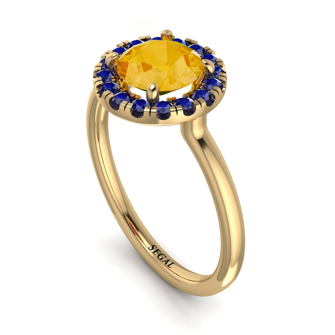 1ct Round Citrine Engagement Ring - Natalia No. 613