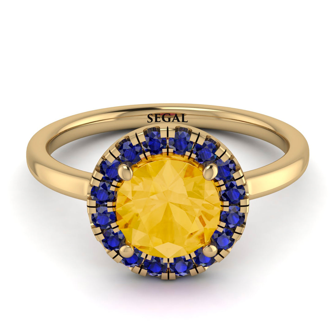 1ct Round Citrine Engagement Ring - Natalia No. 613