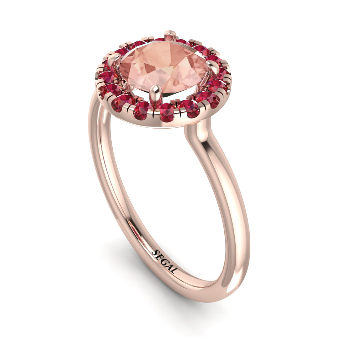 1ct Round Morganite Engagement Ring - Natalia No. 911