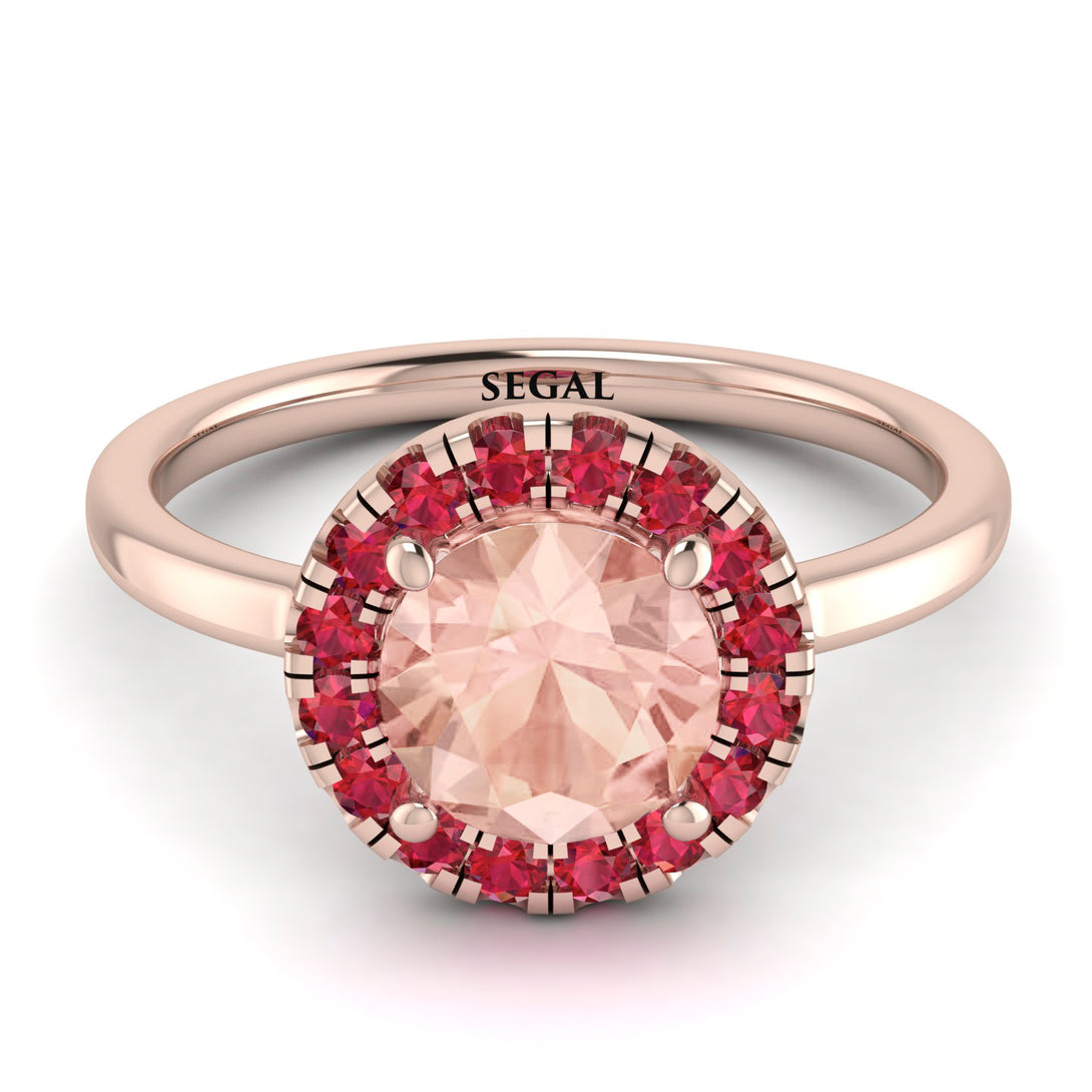 1ct Round Morganite Engagement Ring - Natalia No. 911