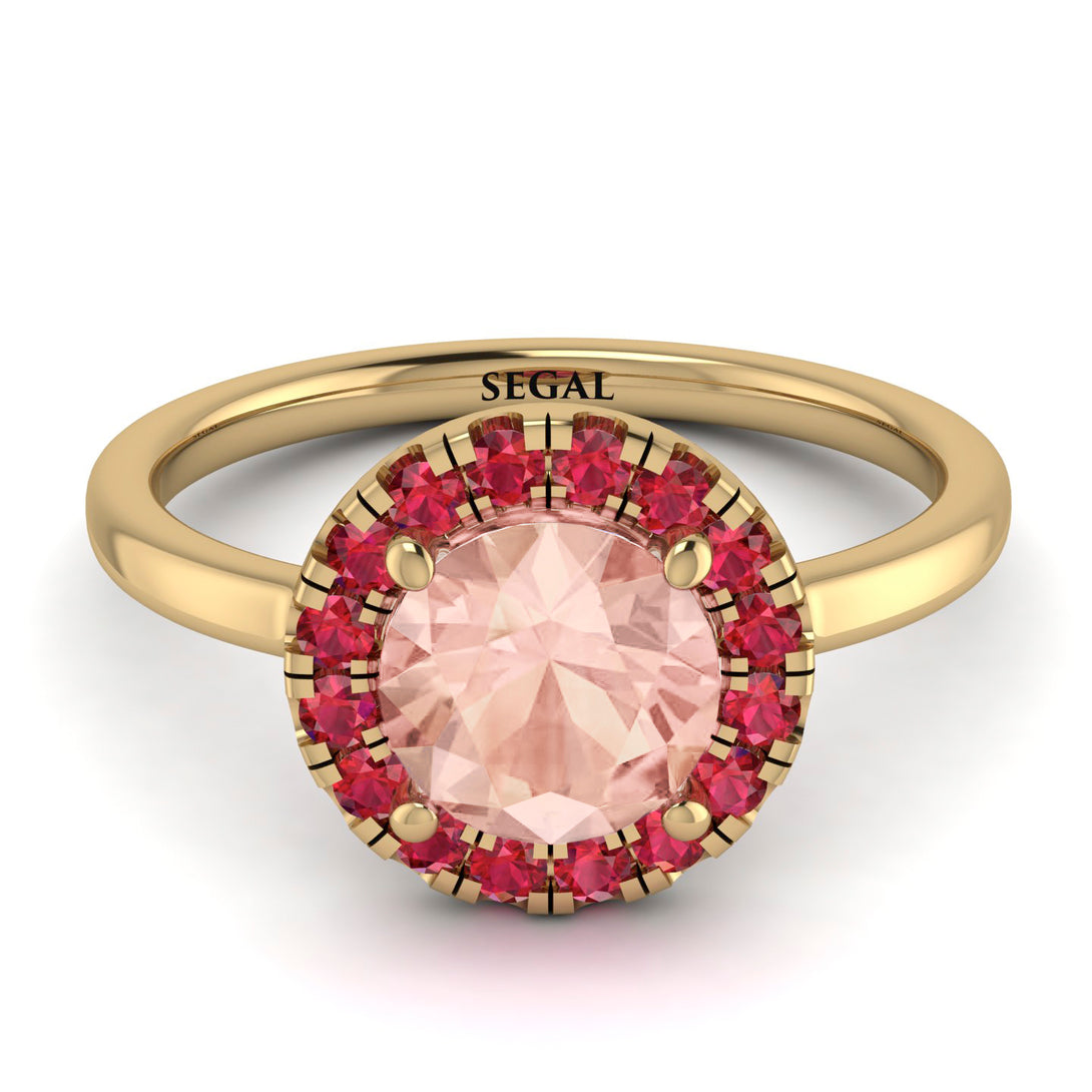 1ct Round Morganite Engagement Ring - Natalia No. 910