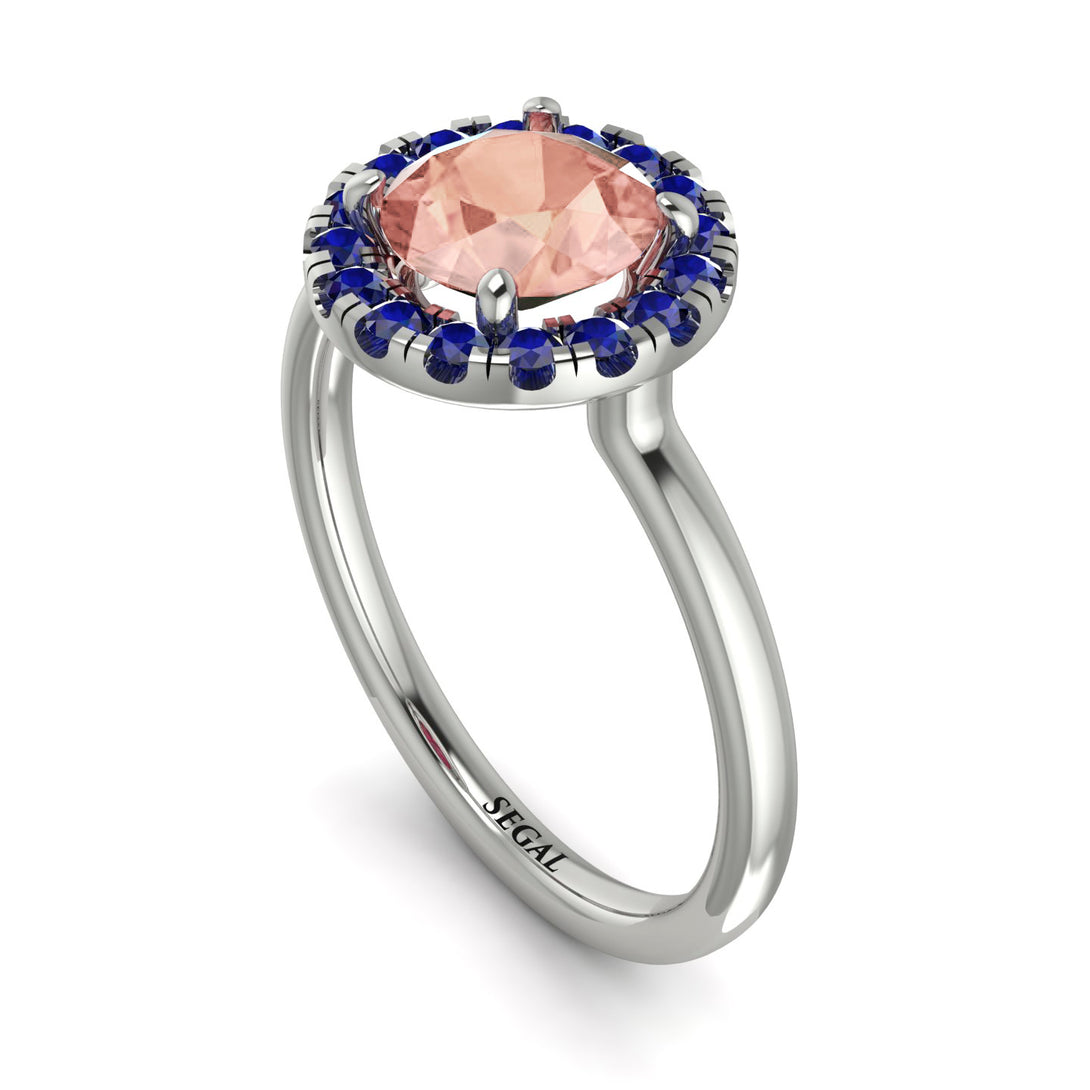 1ct Round Morganite Engagement Ring - Natalia No. 915