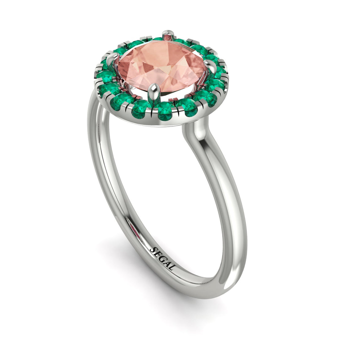 1ct Round Morganite Engagement Ring - Natalia No. 906
