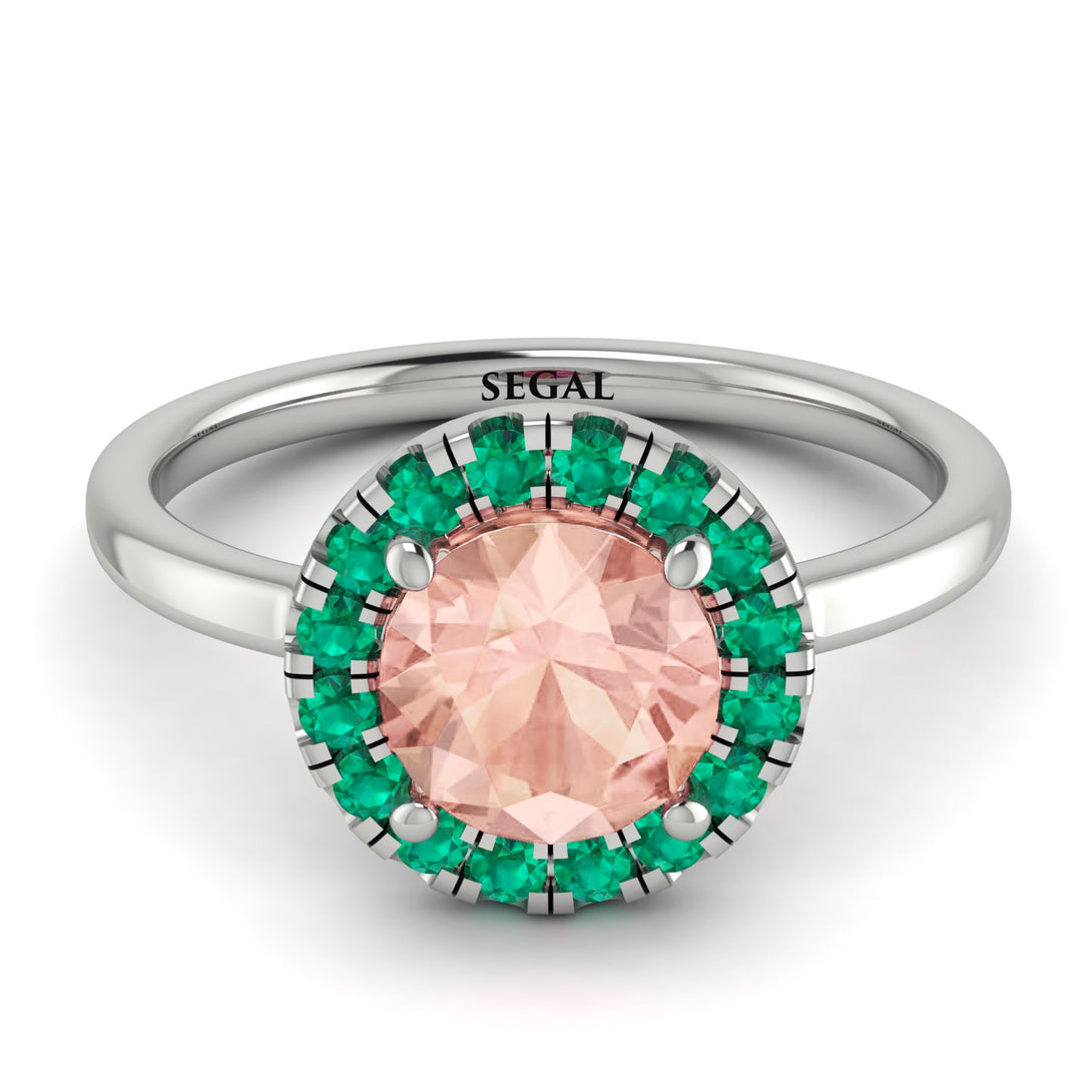 1ct Round Morganite Engagement Ring - Natalia No. 906