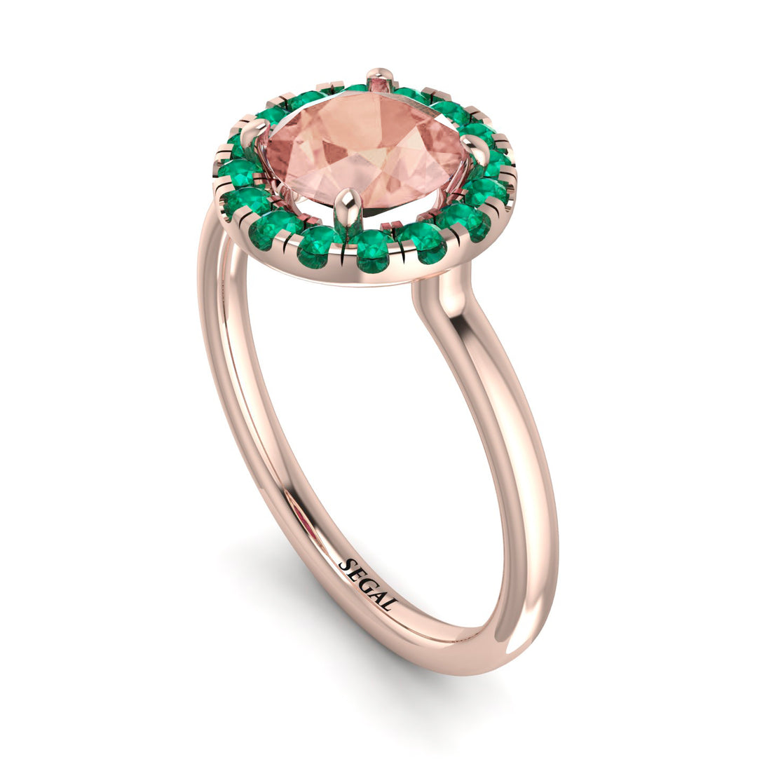 1ct Round Morganite Engagement Ring - Natalia No. 905