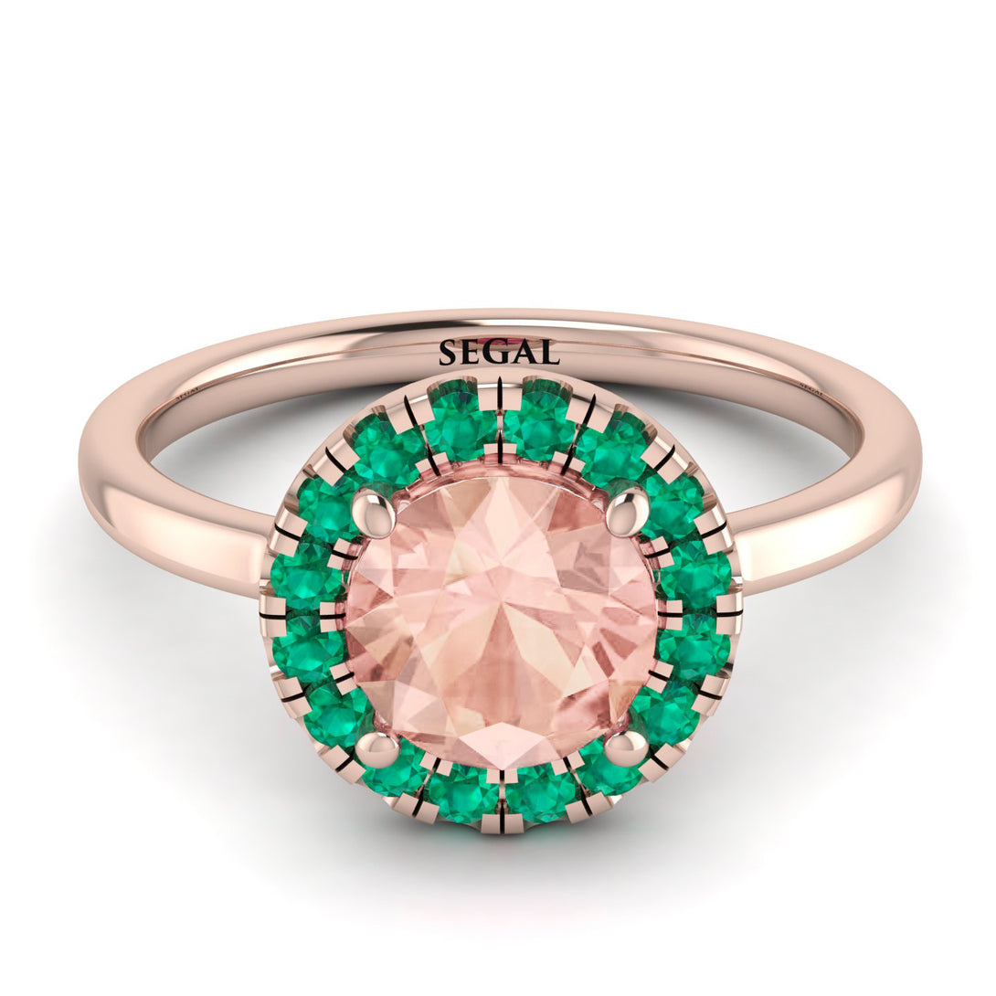 1ct Round Morganite Engagement Ring - Natalia No. 905