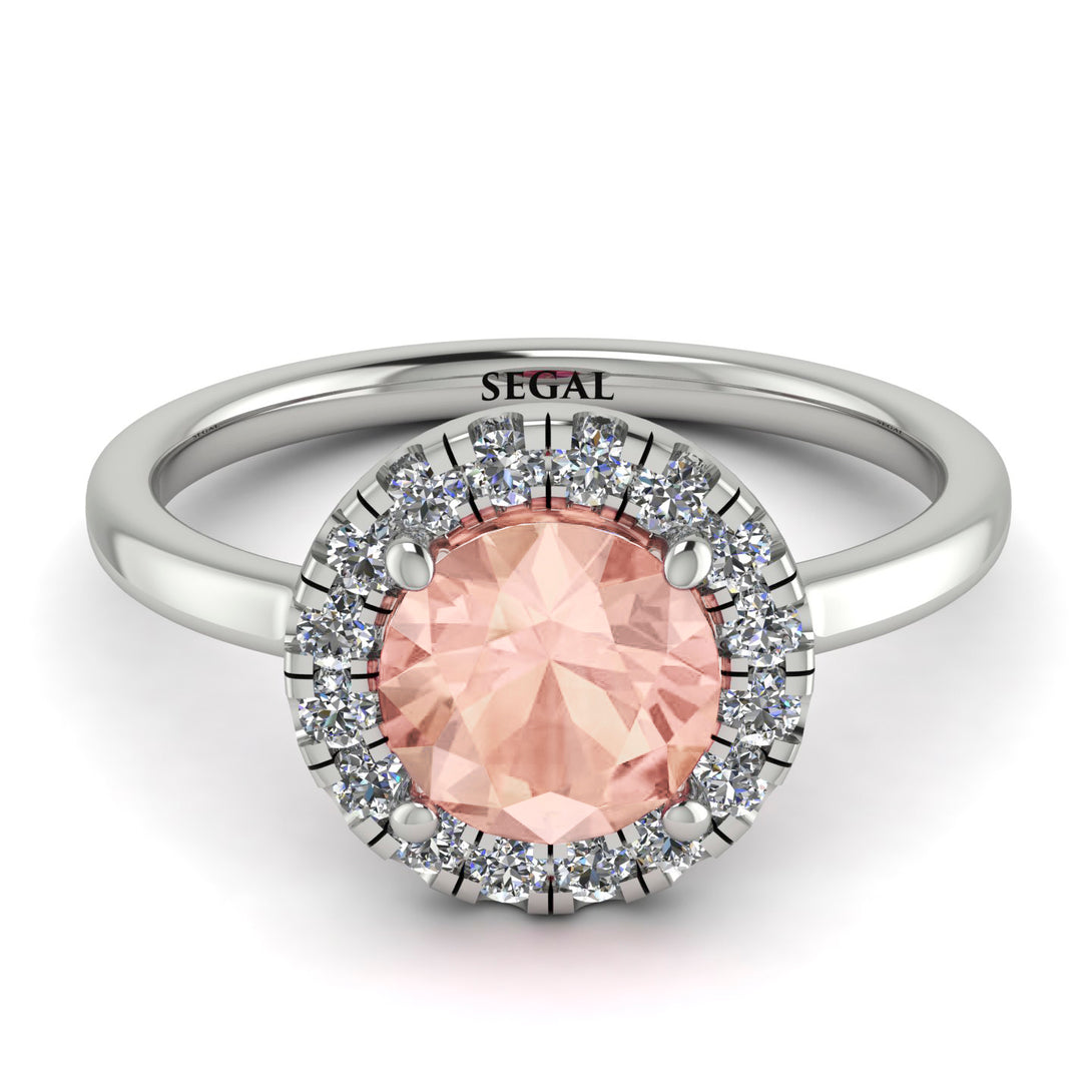 1ct Round Morganite Engagement Ring - Natalia No. 903