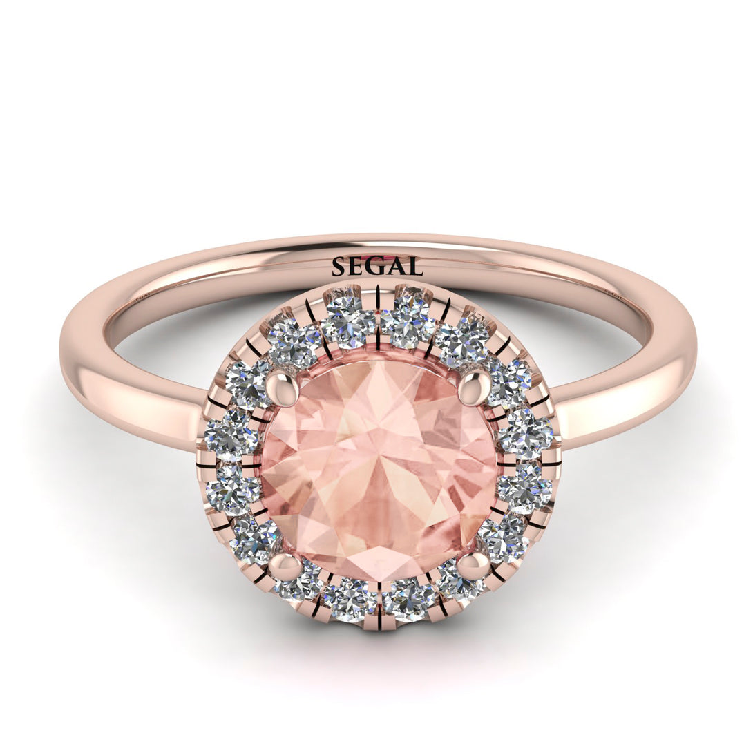 1ct Round Morganite Engagement Ring - Natalia No. 902