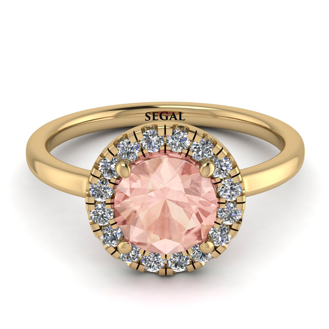 1ct Round Morganite Engagement Ring - Natalia No. 901