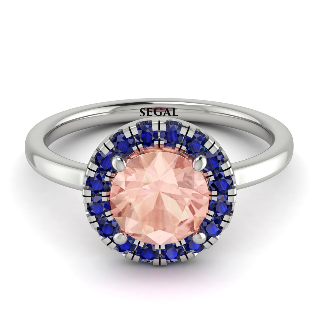 1ct Round Morganite Engagement Ring - Natalia No. 915