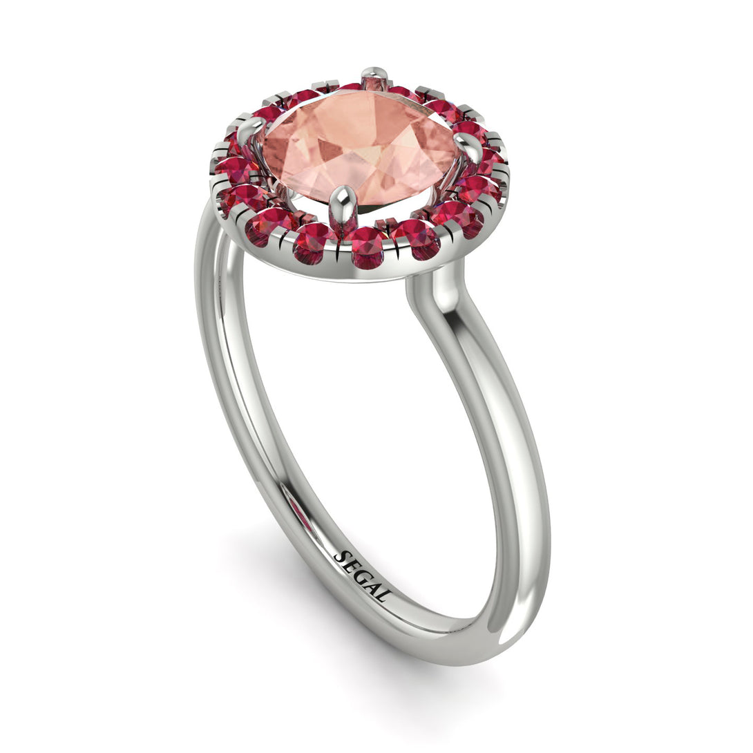 1ct Round Morganite Engagement Ring - Natalia No. 912