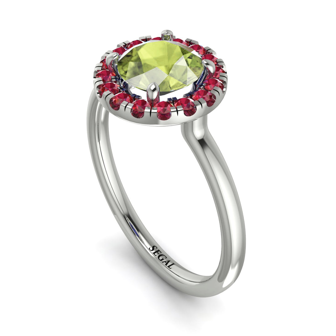 1ct Round Peridot Engagement Ring - Natalia No. 712