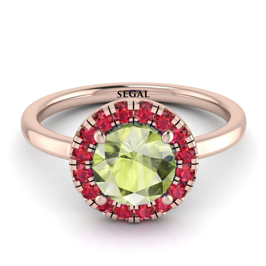 1ct Round Peridot Engagement Ring - Natalia No. 711