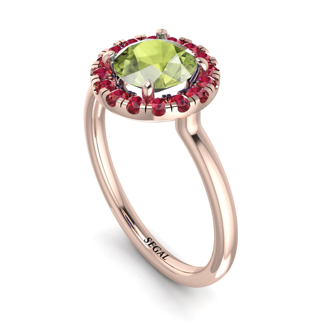 1ct Round Peridot Engagement Ring - Natalia No. 711