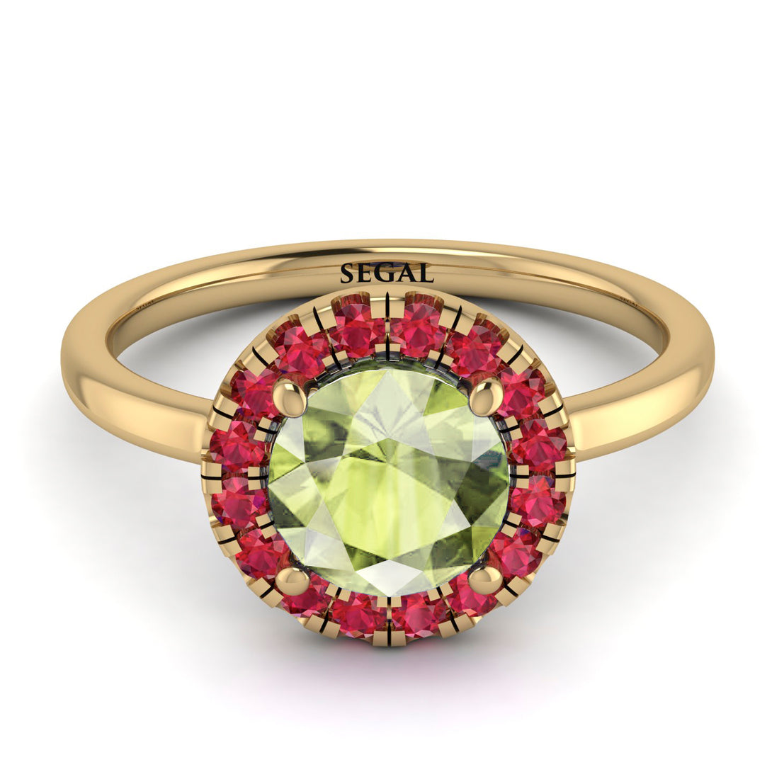 1ct Round Peridot Engagement Ring - Natalia No. 710
