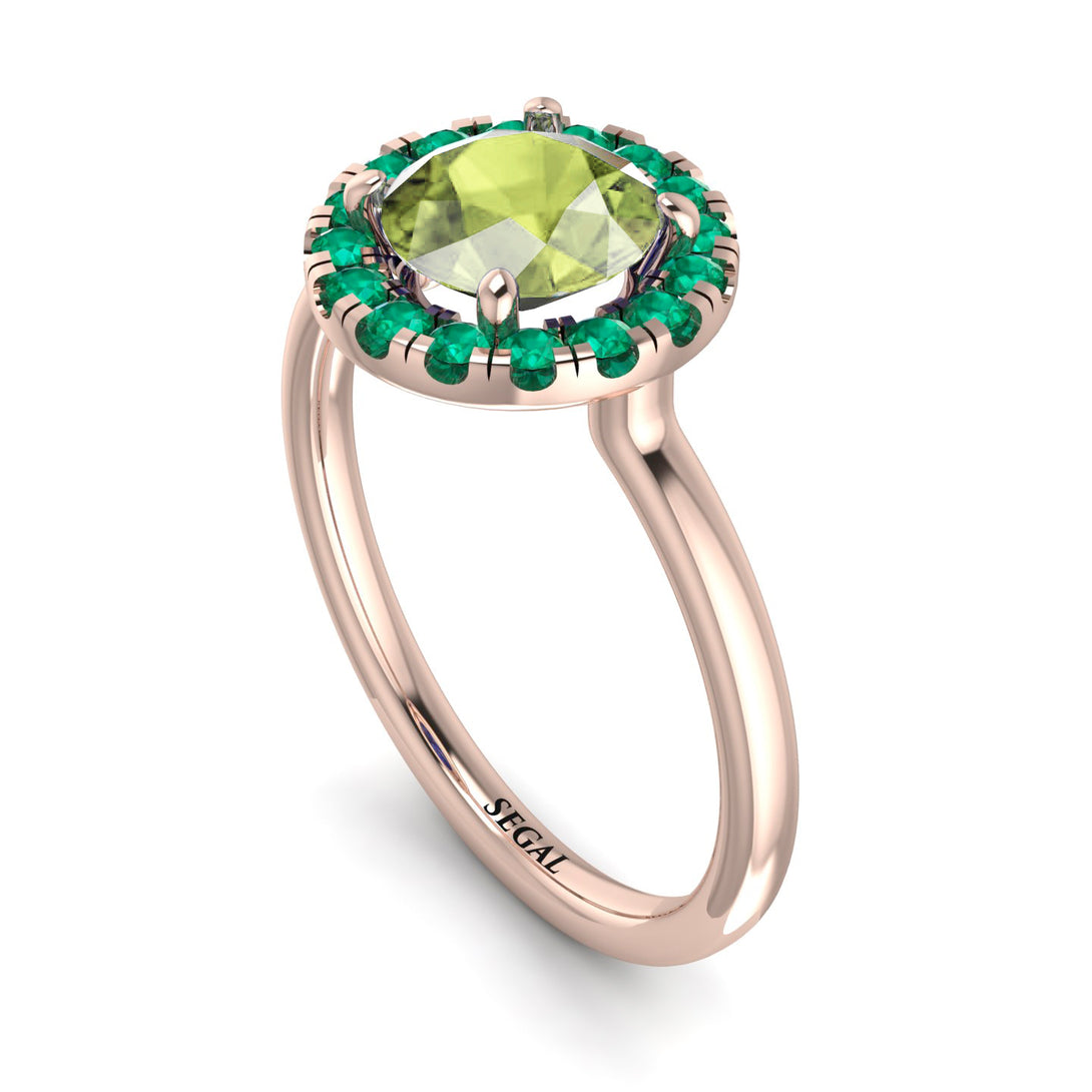 1ct Round Peridot Engagement Ring - Natalia No. 705