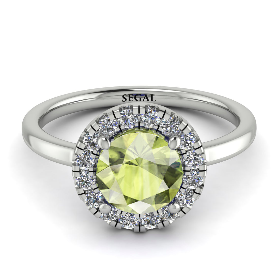 1ct Round Peridot Engagement Ring - Natalia No. 703
