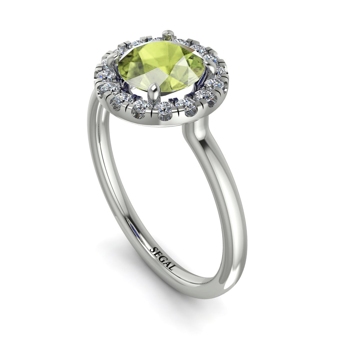 1ct Round Peridot Engagement Ring - Natalia No. 703