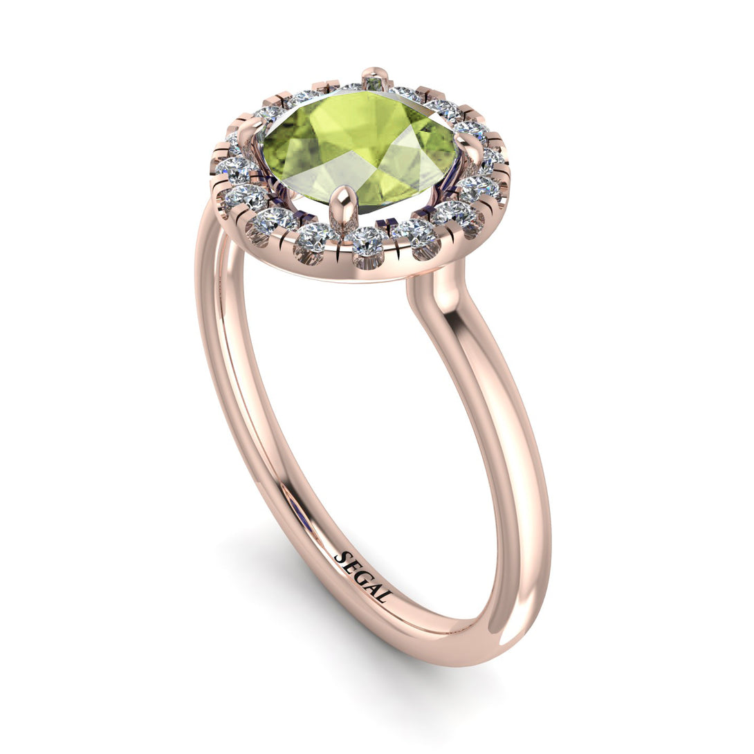 1ct Round Peridot Engagement Ring - Natalia No. 702